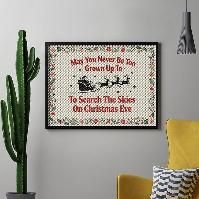 AIVKIEJK Diamond Painting Kits for Adults - Christmas May You Never Grow Too Big Painting DIY 5D Full Drill Diamond Dots Paintings with Diamonds Gem Art and Crafts Home Decor 12"x16"