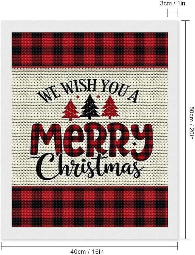 AIVKIEJK Diamond Painting Kits for Adults - Merry Christmas Welcome Painting DIY 5D Full Drill Diamond Dots Paintings with Diamonds Gem Art and Crafts Home Decor 16"x20"