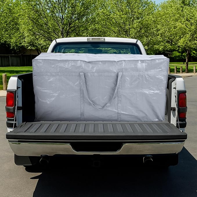 Windyun 4 Pack 168 Gallon Extra Large Moving Bags XXL Heavy Duty Storage Bag with Strong Zipper Handle Jumbo Big Tote Box Foldable for College Dorm Travel Clothes Duffle Blanket Pillow(Silver)