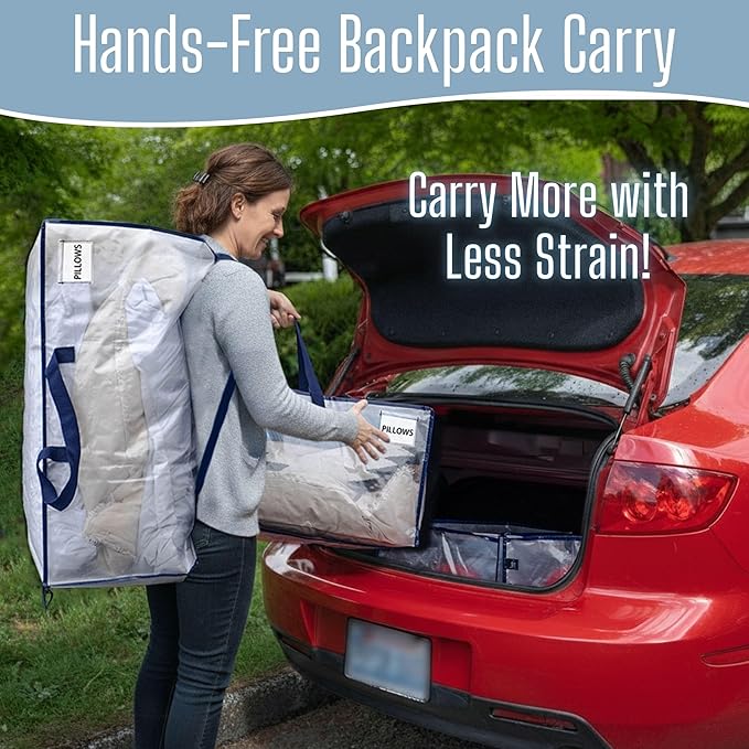 VENO 10 Pack Heavy Duty Moving Bags with Backpack Straps, Zippers & Handles, Extra Large Packing Bags for College Dorm Essentials, Moving Supplies Alternative to Cardboard Moving Boxes