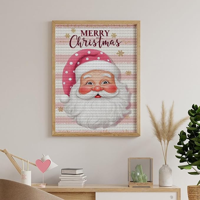 AIVKIEJK Diamond Painting Kits for Adults - Merry Christmas Santa Painting DIY 5D Full Drill Diamond Dots Paintings with Diamonds Gem Art and Crafts Home Decor 12"x16"