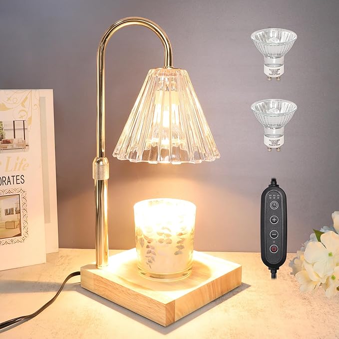Candle Warmer Lamp with Electric Timer Dimmer Adjustable Height, Room Decor Scented Wax Melt House Warming Idea Useful, Gifts for Women Who Have Everything Mom Men