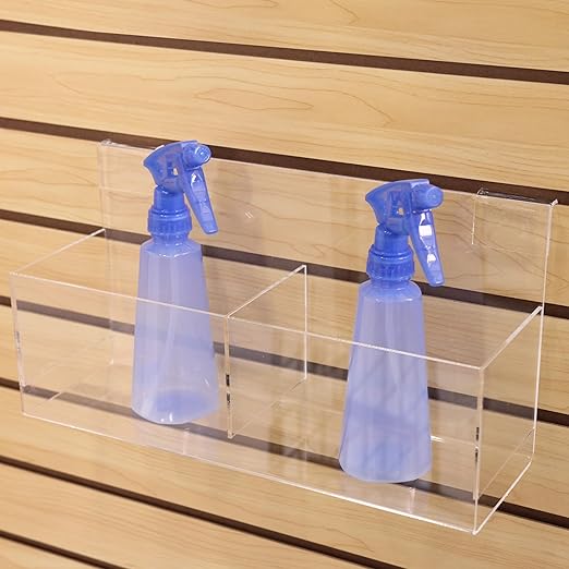 SSWBasics Clear Acrylic Double Display Bin - 14"L x 4-1/2"W x 4-1/2"D - For Slatwall or Wire Grid