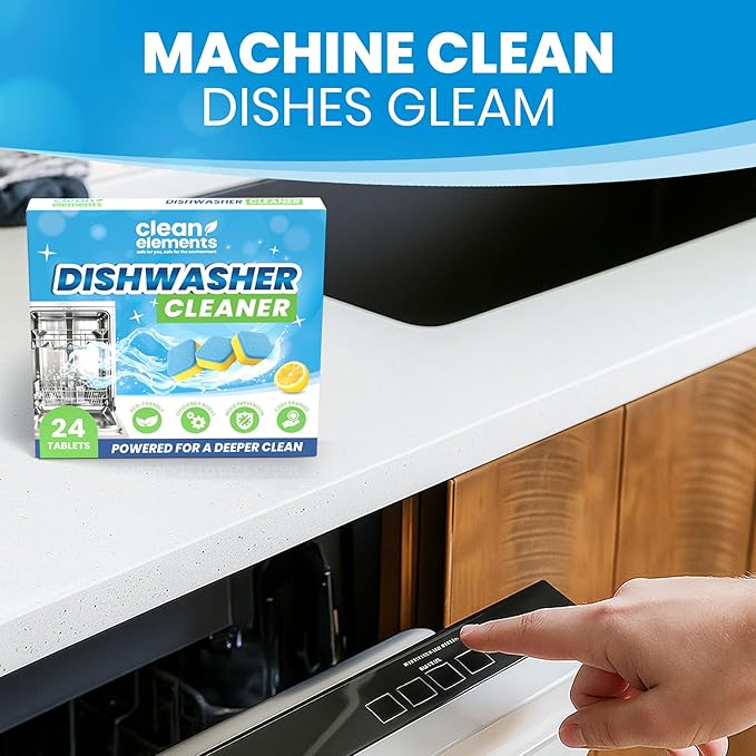 Dishwasher Cleaner Tablets & Deodorizer – 24 Pack (12 Month Supply) Deep Cleaning Descaler Pods, Removes Limescale, Hard Water, Calcium, Grease & Odor, Septic Safe Heavy Duty for Dish Washer
