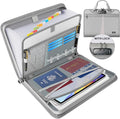 Andyer Accordion File Organizer with Lock, Fireproof Expanding File Folder with Tabs, 13 Pockets Important Document Organizer with Handle, Portable Paperwork Business Organizer, Letter/A4-Size (Gray)