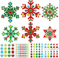 Zonon 24 Pieces Holiday Snowflake Craft Kit Winter DIY Hanging Craft Ornaments Snowflake Kit for Christmas Tree Home Activity Decorations(Red, Green)