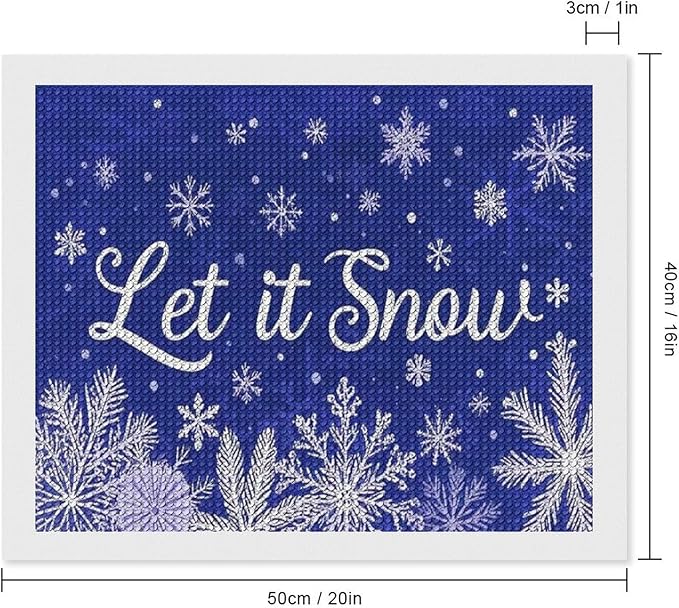 AIVKIEJK Diamond Painting Kits for Adults - Festive Snowflake Christmas Let It Snow Painting DIY 5D Full Drill Diamond Dots Paintings with Diamonds Gem Art and Crafts Home Decor 16"x20"