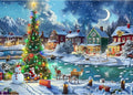 Skyboda Christmas Diamond Art Kits for Adults Beginners, Christmas Night Diamond Painting Kits for Adults,5D Full Drill DIY Diamond Dot Gem Art Kit Wall Home Decor Arts Craft 12x16 inch