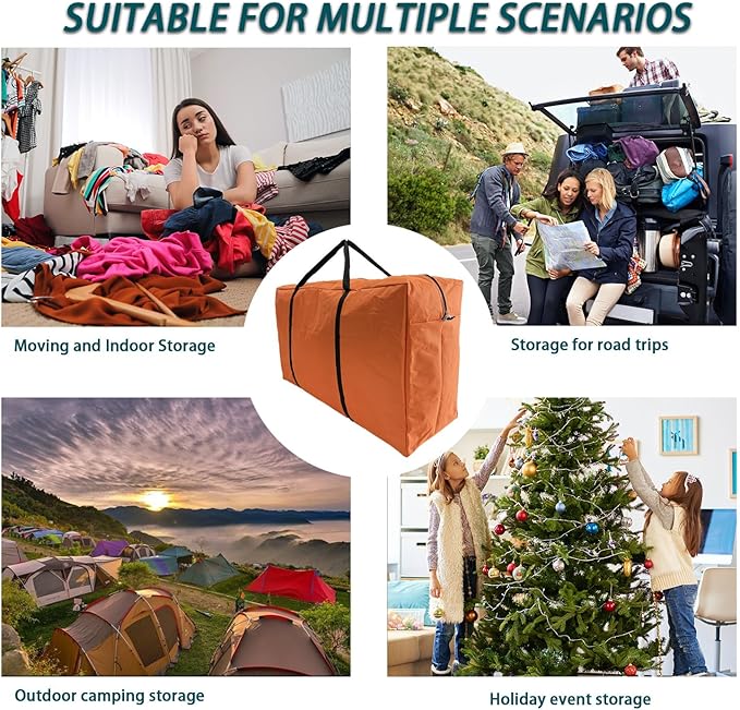 Extra Large Heavy Duty Storage Bags Moving Bags Tote Space Saver Travel Duffel Bag, Made of Tough 600D Oxford Cloth for Moving, Traveling, Camping, Holiday Decoration Storage