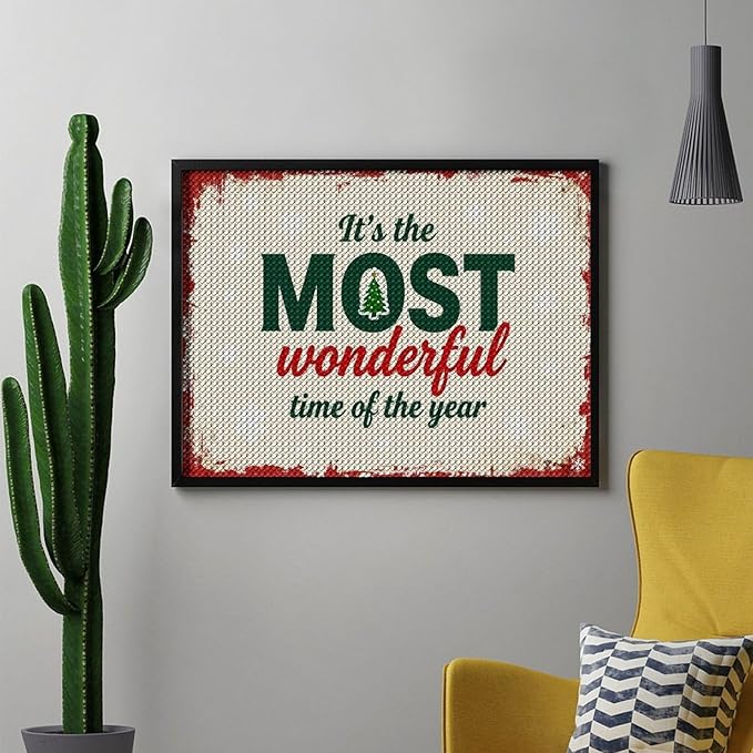 Diamond Painting Kits for Adults - Quote & Christmas Tree Humorous Most Wonderful Time of The Year Painting DIY 5D Full Drill Diamond Dots Paintings with Diamonds Gem Art And Crafts Home Decor 12"x16"