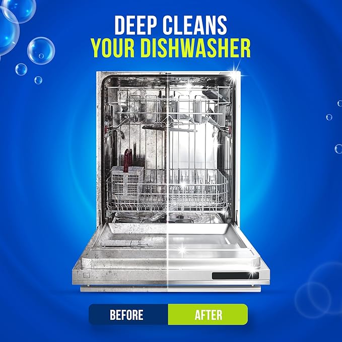 Freshero Dishwasher Cleaner and Deodorizer Tablets 26-Pack, Deep Cleaning Descaler for Dishwasher Machine, Heavy Duty, Septic Safe, Removes Grease & Build-ups, 1 Year of Cleaning Supplies (Unscented)