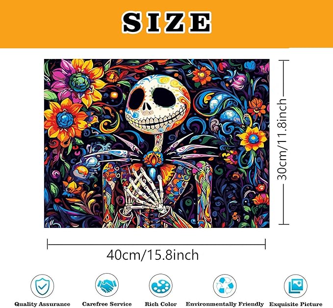 Meothan Jack Paint by Numbers Kits for Adults Beginners-Halloween Paint by Number for Adult, Adults Easy Canvas Paint by Numbers for Home Decor and Gifts 16X12 inch Nightmare Before Christmas