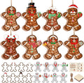 Tinlade 32 Set Christmas Gingerbread Man Suncatchers Craft Kit Xmas DIY Window Stained Glass Tissue Paper Make Your Own Gingerbread Hanging Ornaments Christmas Winter Home School Classroom Activities
