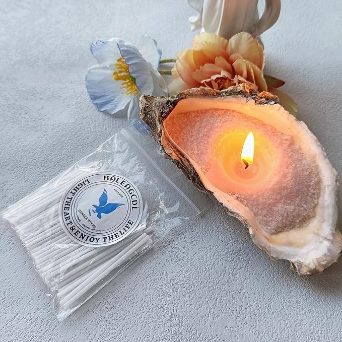Pearled Candle Wick 2.2 Inch White Cotton Wicks 50-Pack - Premium Metal-Free & Lead-Free Candle Wicks for Candle Making