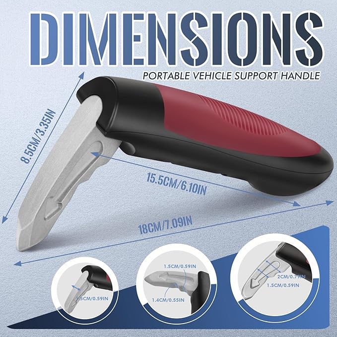 Car Door Handle for Elderly Car Handle Assist Support, Portable Auto Grab Handles with Strap for Handicap Seniors