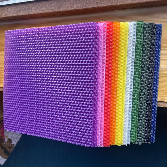 DIY Candles Sheet, Make Your Own Beeswax Candle Kit - 20 pcs in 10 Colors 8 * 8inch with Cotton Wicks, Make Ideal Candles for Kids and Adults