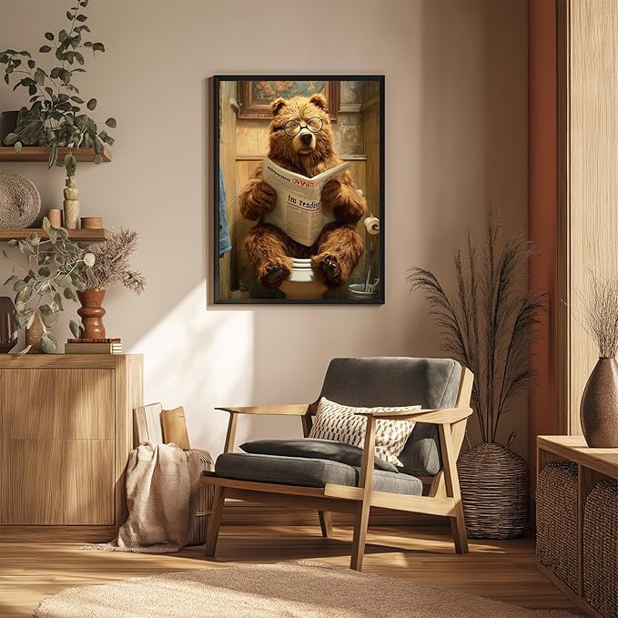 Reivworl Bear Diamond Art Kits for Adults, Bear Diamond Painting Kits, Gem Art Kit for Gifts and Home Interior Decor 12x16 Inch