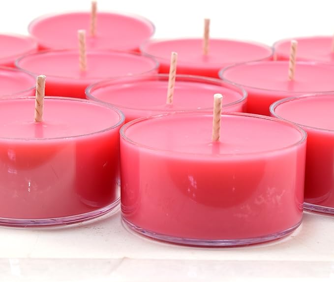 Rose Petals Scented - 12 Pack - Scented Tealight Candles - Soy Beeswax Blend - Handmade in The USA - Candeo Candle - Floral and Spring Scents