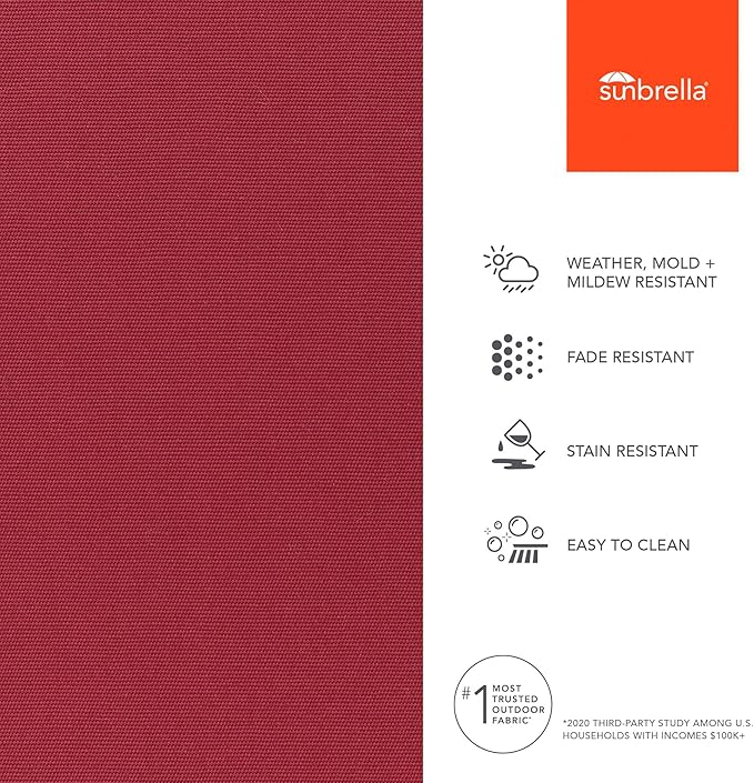Sunbrella Outdoor Fabric by The Yard | Canvas Burgundy | Official Sunbrella Seller | Indoor or Outdoor Upholstery Fabric for Chairs, Cushions, Drapery, Pillows, Furniture