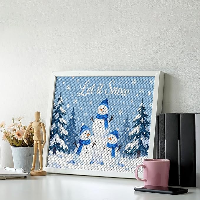 AIVKIEJK Diamond Painting Kits for Adults - Merry Christmas Snowman Winter Painting DIY 5D Full Drill Diamond Dots Paintings with Diamonds Gem Art and Crafts Home Decor 16"x20"