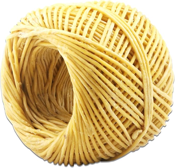 MILIVIXAY Thick Hemp Wick with Natural Beeswax Coating, Edible Grade Beeswax, 200 FT Spool, Thick Size (2.0mm),Unbleached, Un-dyed and 100% Organic, Perfect Alternative to Butane Lighters and Matches.