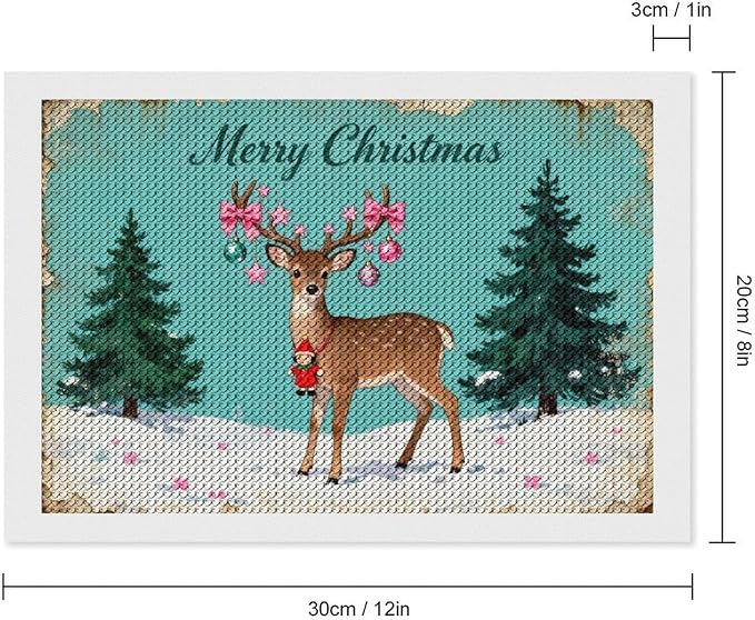 AIVKIEJK Diamond Painting Kits for Adults - Merry Pink Christmas Santa Deer & Tree Painting DIY 5D Full Drill Diamond Dots Paintings with Diamonds Gem Art and Crafts Home Decor 8"x12"