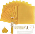 Lacaser Beeswax Candle Making Kit, 10pcs 8"x 8" 100% Beeswax Sheets for Candle Making -Include Bee Ornaments, Lace, Cotton Wicks & Hemp Rope, DIY Candles Making Supplies