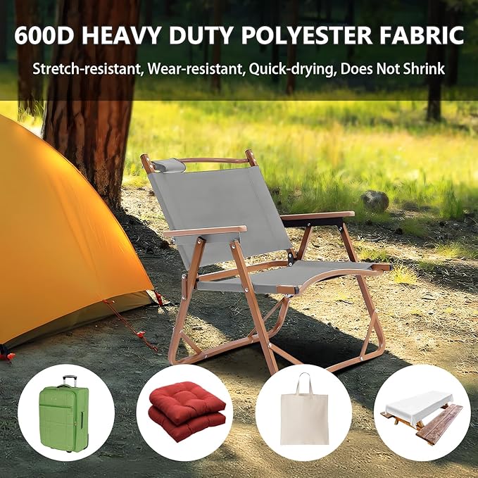 Waterproof Canvas Fabric by The Yard 58inch 600D Upholstery Material Polyester Fabric Outdoor Water Resistant Fabric for Sewing Chair Patio Cushion Purse Bag Interior, Pre Cut 5 Yard Silver Grey