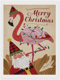 AIVKIEJK Diamond Painting Kits for Adults - Festive Flamingo Christmas Santa Hat Painting DIY 5D Full Drill Diamond Dots Paintings with Diamonds Gem Art and Crafts Home Decor 12"x16"