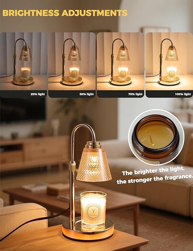 Candle Warmer Lamp with Timer Dimmer, Birthday Gifts for Mom Women Friend Sister, House Warming Gifts, Wax Melt Warmer, Office Apartment Dorm Room Home Decor