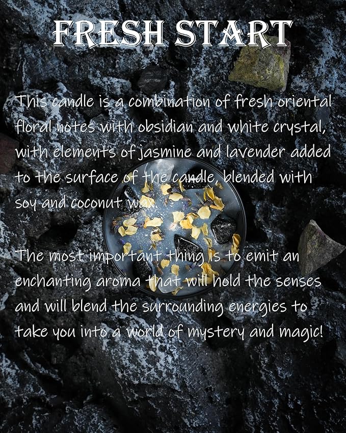 Crystal Candles, Healing Magic Candles, Mind-Body Meditation, Gifts to Encourage Women, New Job Gifts.(Fresh Start)