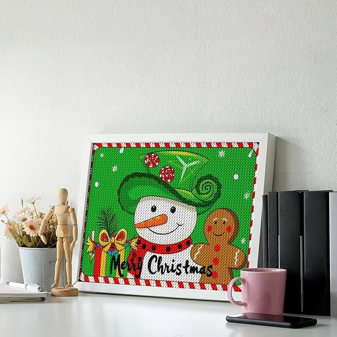 AIVKIEJK Diamond Painting Kits for Adults - Christmas Snowman Gingerbread and Candy Painting DIY 5D Full Drill Diamond Dots Paintings with Diamonds Gem Art and Crafts Home Decor 12"x16"