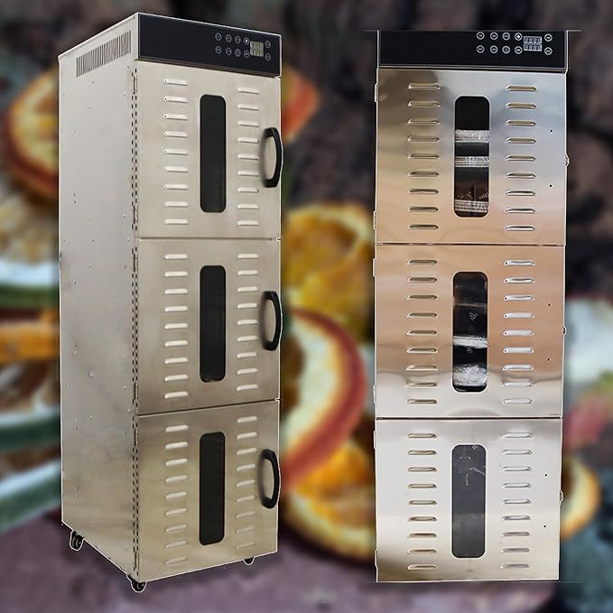 Fruit Dryer Machine Commercial Food Dehydrator 36 Trays for Drying Stainless Steel 2400W Adjustable Temperature 30-90 ℃ 110V
