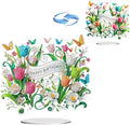 ARTopet DIY Diamond Desktop Ornament PET Irregular Shape Special Shaped Crystal Double Sided Pattern Single Sided Diamond Art Painting Tabletop Home Ornaments Decor-Birthday Flower