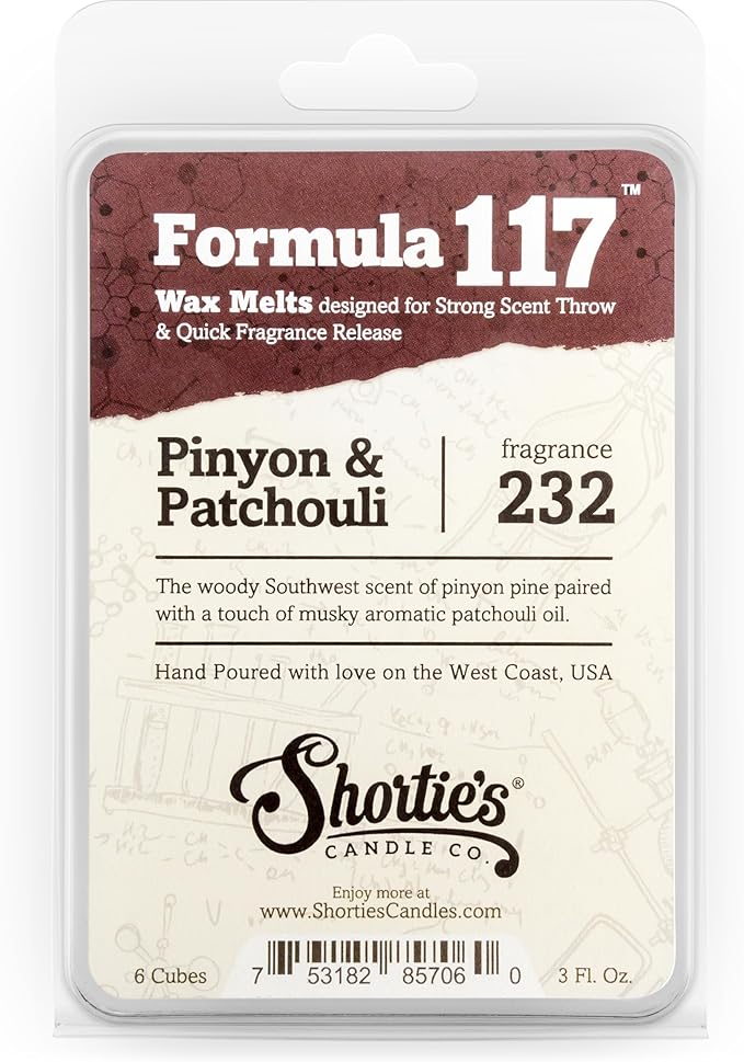 Musk Wax Melts Variety Pack - Pinion & Patchouli, Nag Champa, Oakmoss & Amber - Formula 117 - 3 Highly Scented 3 Oz. Bars - Made With Natural Oils - Incense & Earth Warmer Wax Cubes