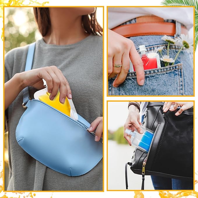 400 Pcs Plastic Pouches Bulk Clear Juice Bags Squeeze Pouches Plastic Leak Proof Bags with Funnel for Party Favors (1.7 oz)