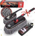 Car Duster Exterior Scratch Free, Microfiber Car Duster Kit, Interior & Exterior Cleaning Tools, Dashboard Detailing Brush, Pollen Removing, Extendable Handle, Gifts for Men Women