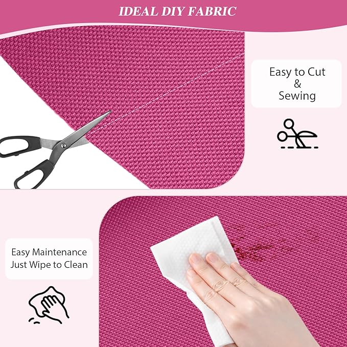 ANMINY 100% Waterproof Outdoor Fabric by The Yard, 58" W 600D Marine Canvas Fabric with PVC Backing, Ripstop Upholstery Material for Furniture Boat Covers Tent Awning, 1 Yard Pink