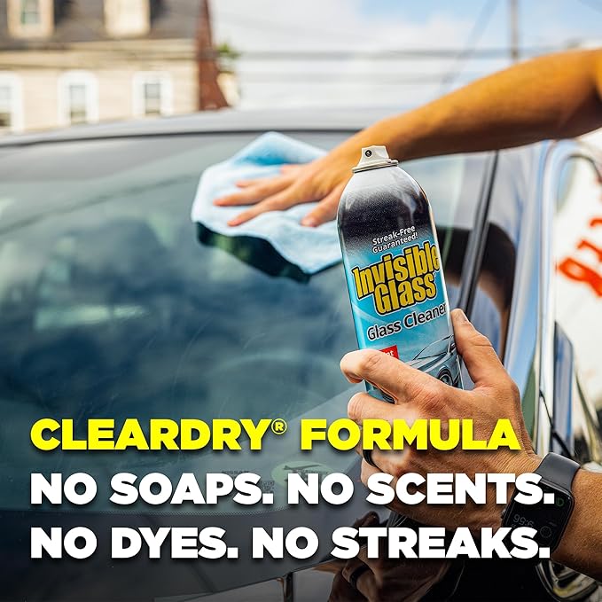 Invisible Glass 91164-3PK Premium Aerosol Glass Cleaner Spray for Car Windshields and Windows, Automotive and Home Window Cleaner, Streak-Free, Ammonia-Free, Tint-Safe – 19 oz (Pack of 3)
