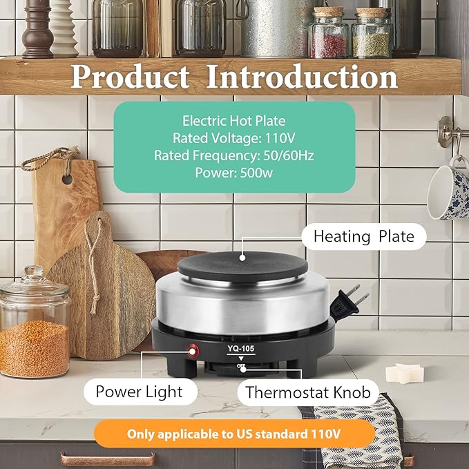 Candle Making Kit with Wax Melter, Natural Candle Wax for Candle Making - DIY Candle Making Supplies , Including 5lbs Soy Wax Flakes, Melting Pot, Electric Stove,Candle Kit for Adults, Beginnner