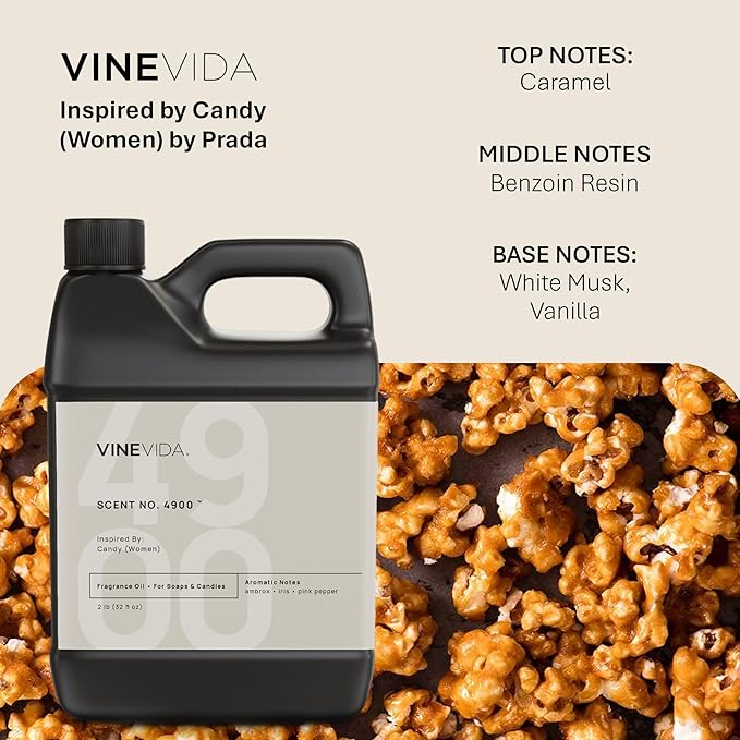 VINEVIDA [32oz] Candy (Women) Fragrance Oil for Candle Making - Natural Candle Oil Scents - Soap Making Essential Oil - Made in USA