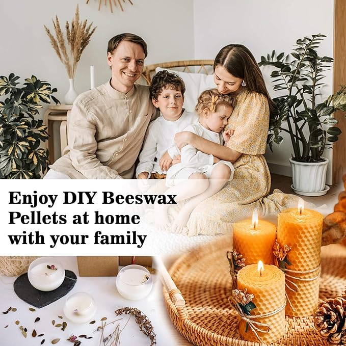 CARGEN White Beeswax Pellets - 428g(0.94lb) Bees Wax Pellets Melts Organic Beeswax for Skin, Bees Wax for Candles Making Triple Filtered for Lip Balm Lotion and Soap Making Supplies