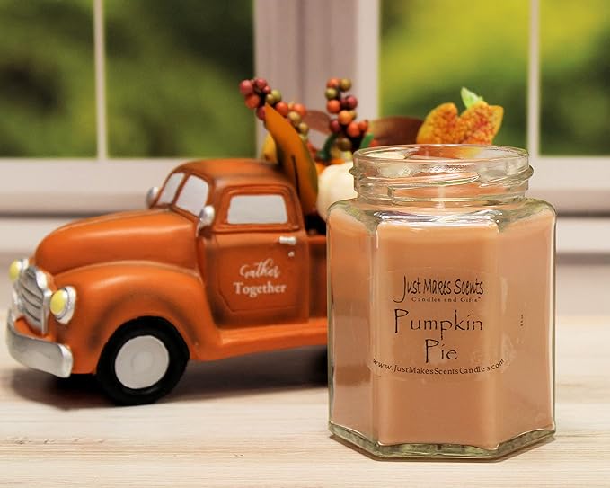 3 Pack - Pumpkin Pie Scented Blended Soy Candle | Hand Poured Fall Fragrance Candles | Made in The USA by Just Makes Scents