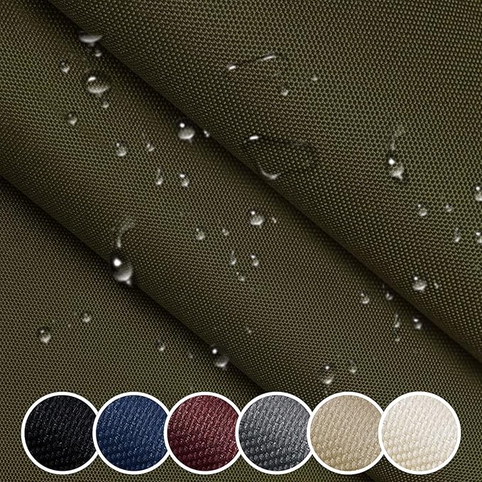 Waterproof Canvas Cloth Fabric by The Yard 60" W 600D Oxford Polyester Upholster Fabric Water Resistant Material for Outdoor Furniture Chair Cushion Cover DIY Sewing (1 Yards, Army Green)