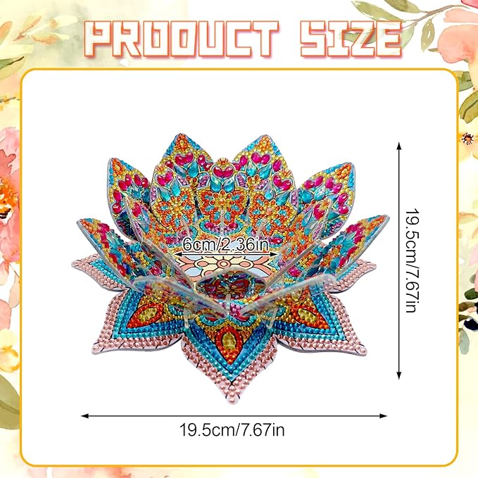 5D DIY Diamond Art Painting PVC Flower Candle Holders Tealight/Tea Light/Votive Candle Holder, for Table Centerpiece Home Décor Party Wedding Dinning-Flower02