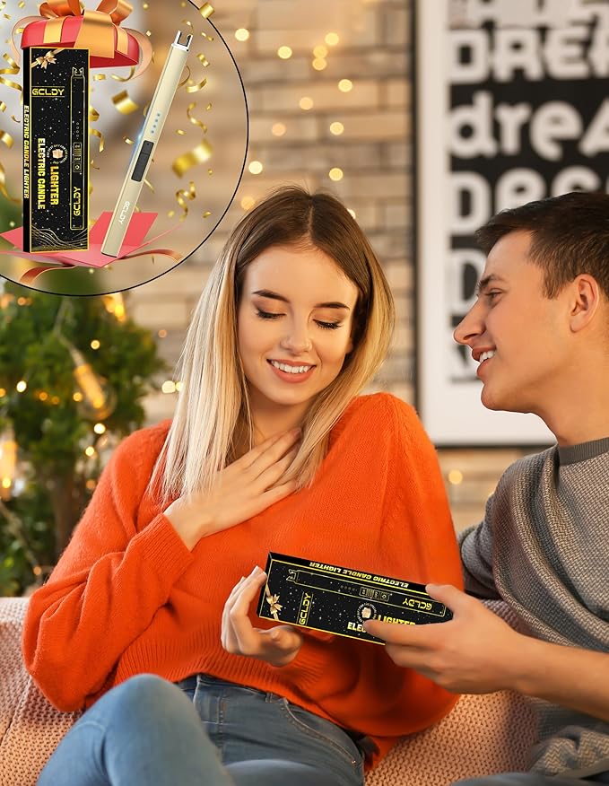 Electric Candle Lighter, Gifts for Her/Him, USB Arc Rechargeable Windproof Long Lighter for Candle, Best Stocking Stuffers 2025, Birthday Gift for Women Men Mom Wife Sister,Gift for Sister