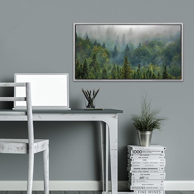 Pixy Canvas Floater Frame 14x18 for 1-1/2 (1.5) inch Deep Canvas Paintings/Canvas Prints/Wood Canvas Panels/Wall Art/Wall Decor/Home Decor/Artwork (Antique Silver, 14 x 18 inch, Landscape)