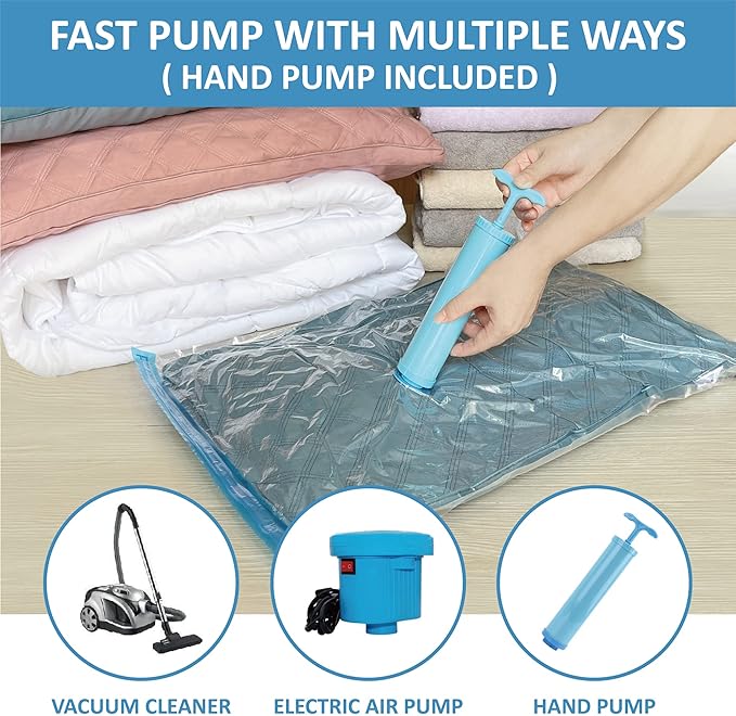 Roomimaster Vacuum Storage Bags, Vacuum Seal Space Saver Bags for Clothing, Travel Lugggage, Carry-on, Blankets, Comforters, Pillow, Bedding, 20 Combo
