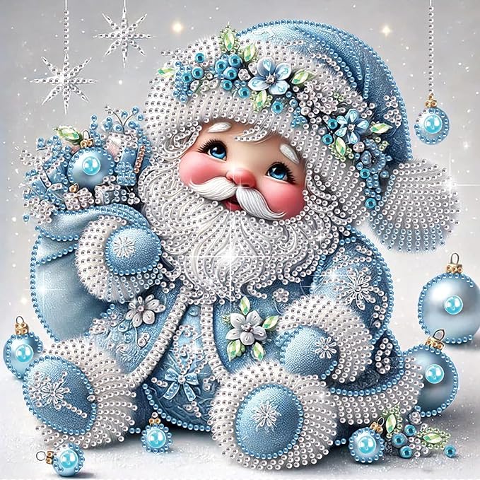 antor Christmas Diamond Painting Kit, 5D Special Shape Diamond Art for Adults, Cute Santa Claus Holiday Scene Crystal Rhinestones Diamond Painting Canvas, Christmas Home Wall Decor Crafts Gift
