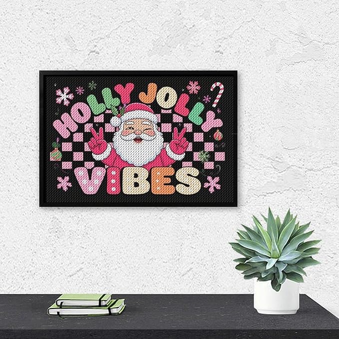 AIVKIEJK Diamond Painting Kits for Adults - Cute Santa Claus Christmas Vibes Xmas Painting DIY 5D Full Drill Diamond Dots Paintings with Diamonds Gem Art and Crafts Home Decor 8"x12"